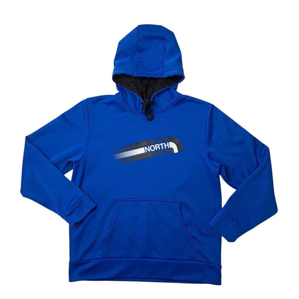 The North Face Sweatshirt Mens Large Blue Pullover Hoodie Kangaroo Pocket Fleece